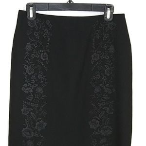 Banana Republic 100% wool shell, black embroidered skirt. Size 6